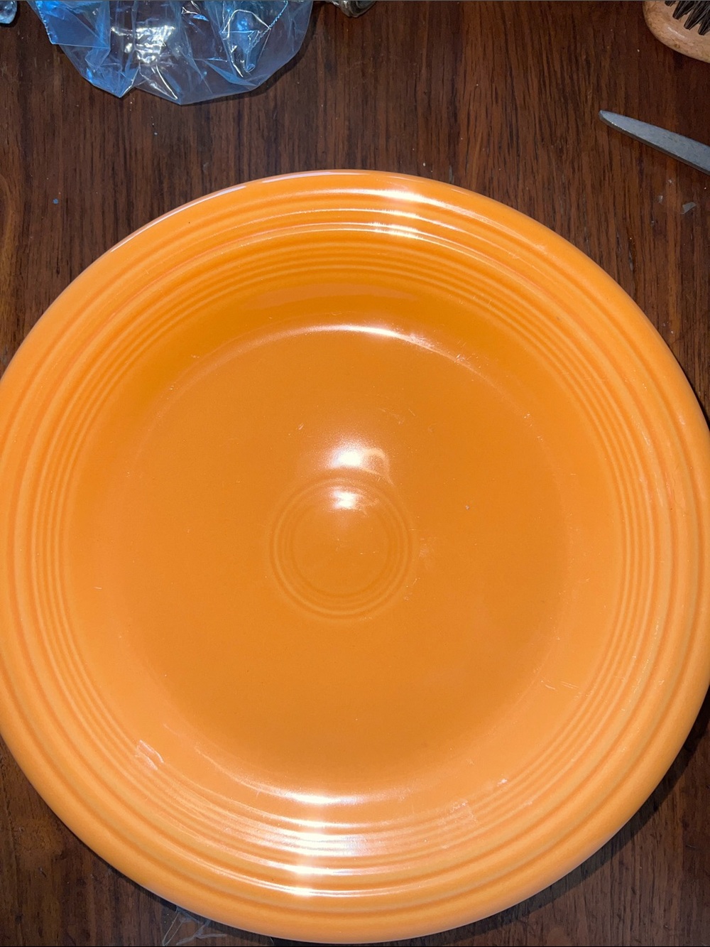 Set 4 Discontinued color TANGERINE Fiestaware Classic Rim Dinner Plate